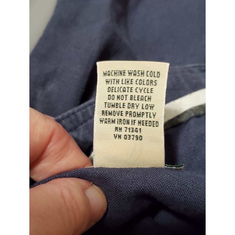 L.L. Bean Women’s Linen Skirt Size 12 Navy Blue Drawstring Pockets - Picture 3 of 12